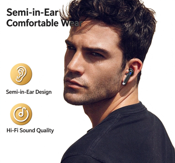 Bluetooth 5.3, in-ear TWS earbuds with noise-canceling and stereo sound