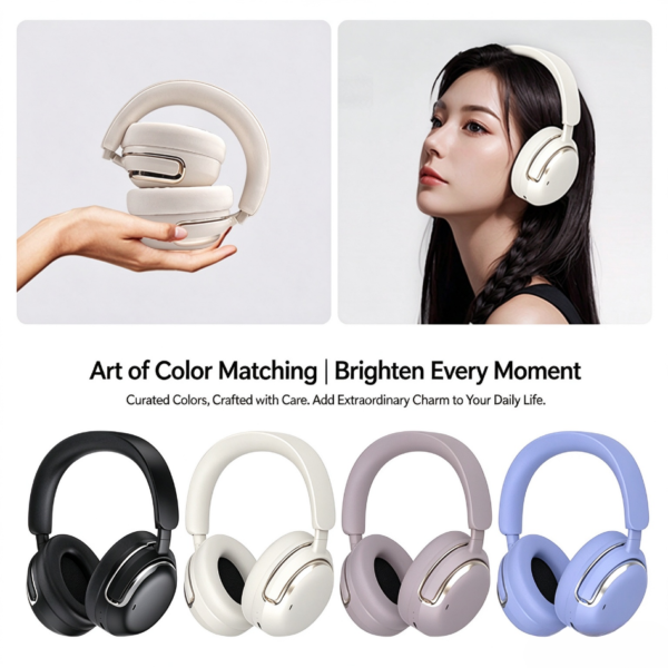 Deep Noise Cancelling Bluetooth Headphones - Long Battery Life, Wireless