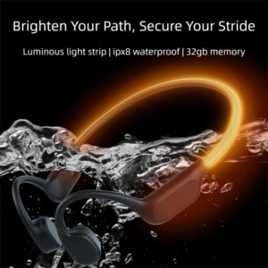 H0f28ffeec75540f3a98204cc6fc466a13 Bone Conduction Sports Headphones with LED Light Strip, Waterproof, BT6.0 Wireless Earphones, MP3 Mode, Support 32G Memory