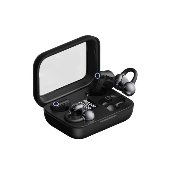 Wireless Bluetooth Headset with Digital Display, Clip-On Design, and High-Definition Call Quality