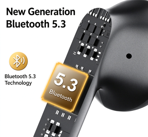 Bluetooth 5.3, in-ear TWS earbuds with noise-canceling and stereo sound