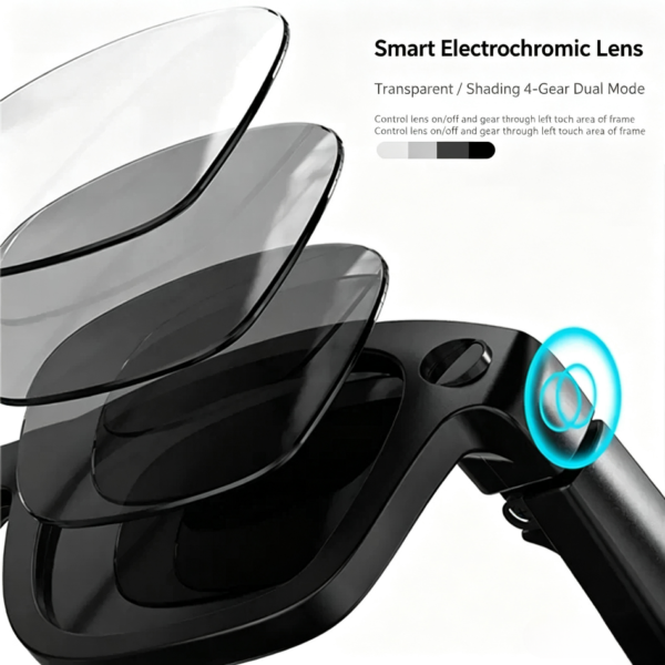 Electrochromic Camera Smart Glasses, Photo & Video Recording, AI Translation & Object Recognition